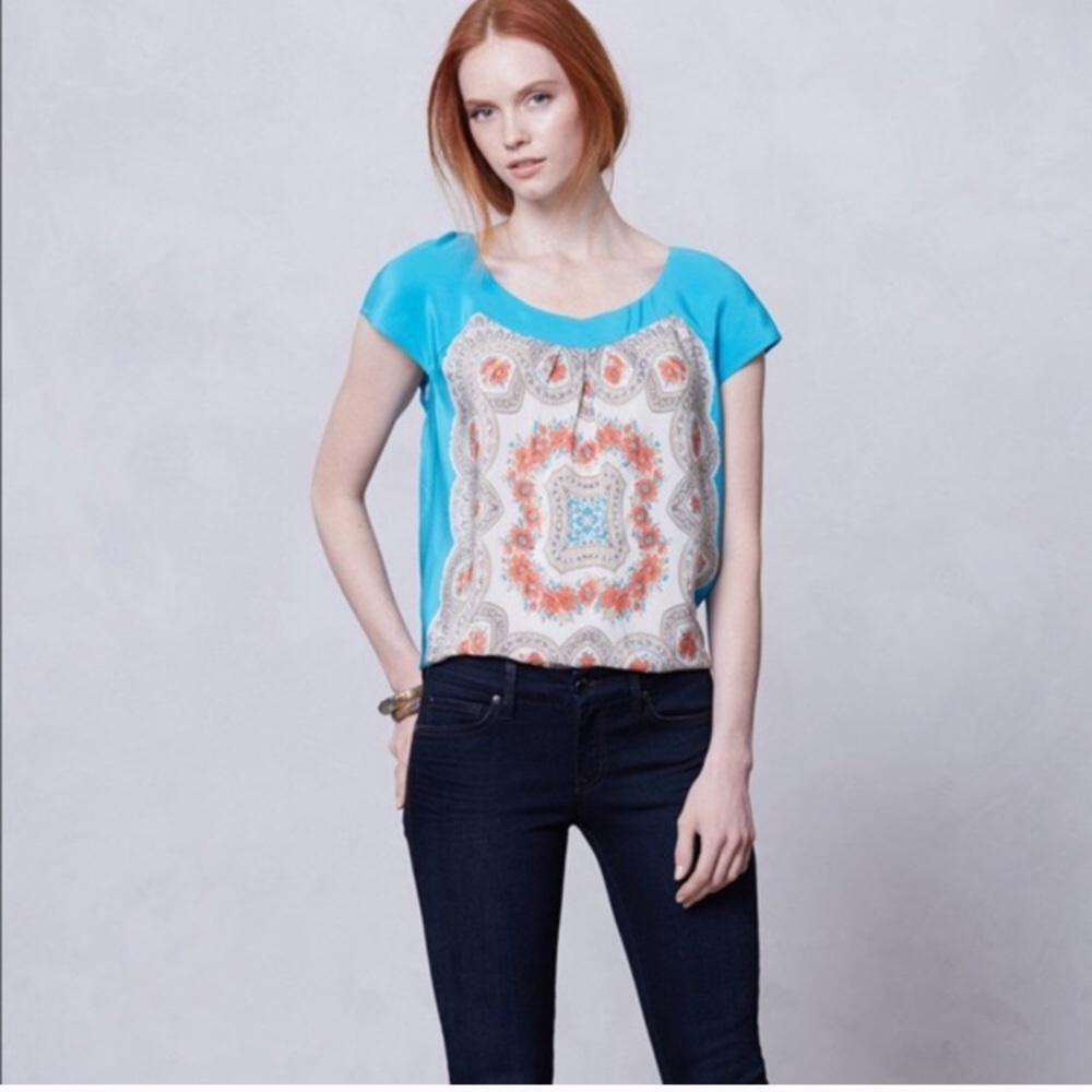 Anthro Moulinette Soeurs 100% Silk Blouse